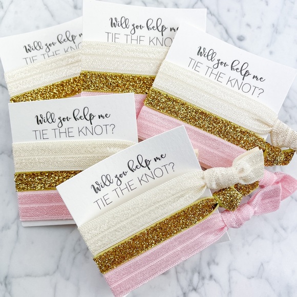 Bridesmaid Hair Tie Favors (5 Sets) - Picture 2 of 4